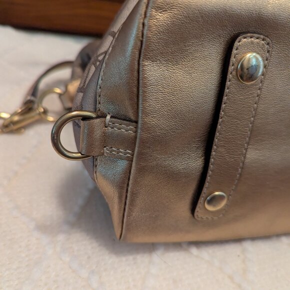 Coach Horse & Carriage Ashley Gold/beige Purse F15540 - Picture 8 of 12